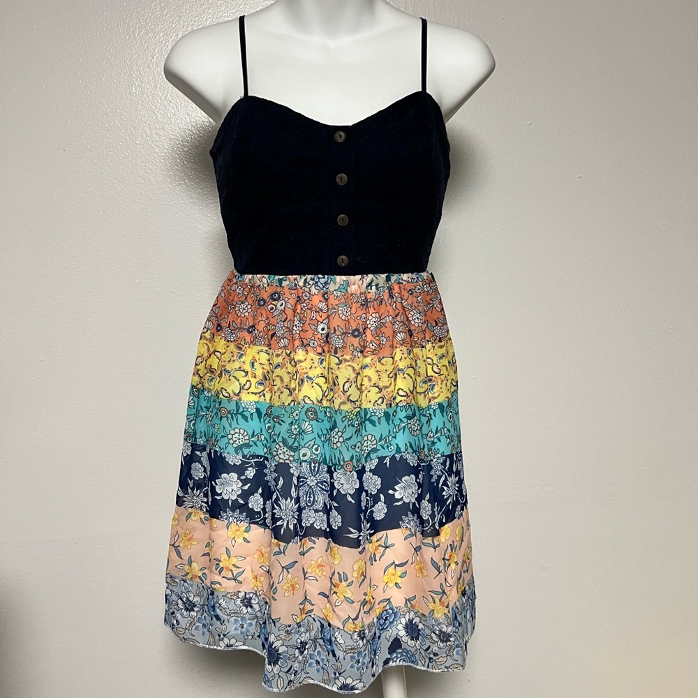 Summer dress Floral Blue Sleeveless size 1